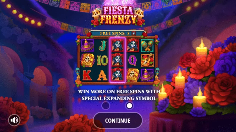 Fiesta Frenzy – hovedmeny og innsatsinnstillinger